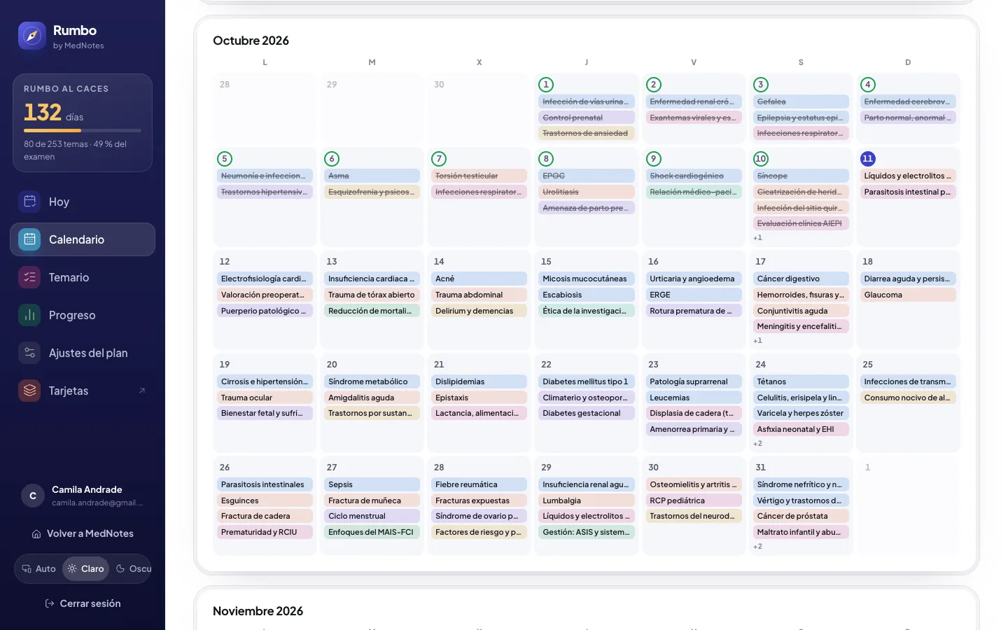 El calendario de Rumbo: los temas del CACES repartidos día por día hasta el examen